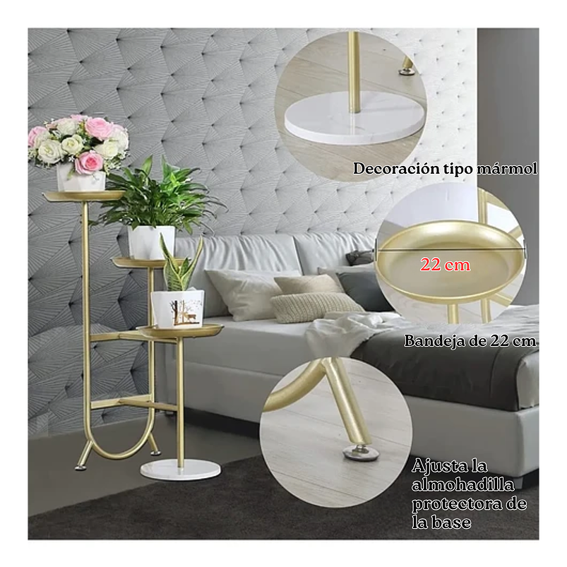 Soporte Macetas De Plantas Decorativo Metálico 3 Niveles 4
