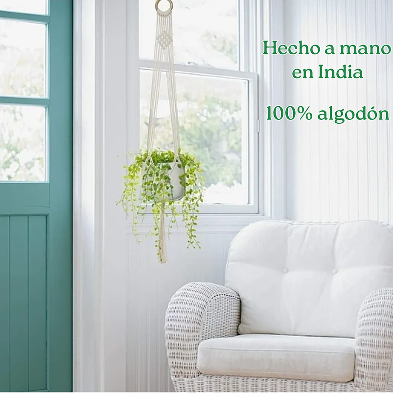 Juego Macramé x02 Unidades Macetas Plantas De Colgar 100% Algodón 4