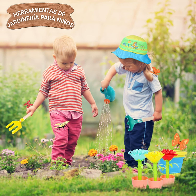 Kit Juego Herramientas de Jardinería para Niños más Bolso 5