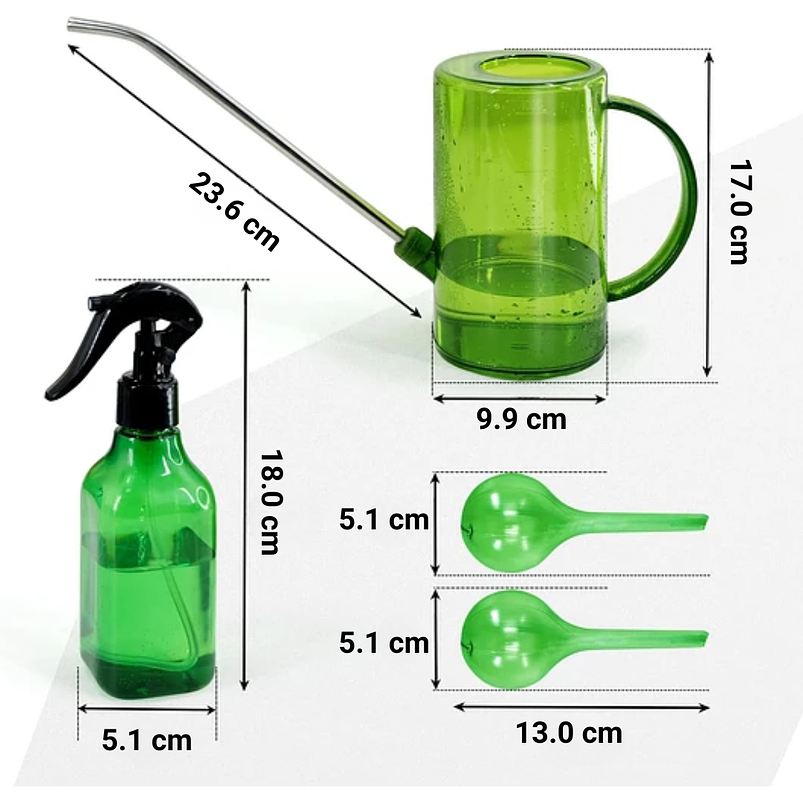 Regadera Plastica Plantas Premium Salida en Acero más Spray x1 litro Mas Botella de Apretar 9