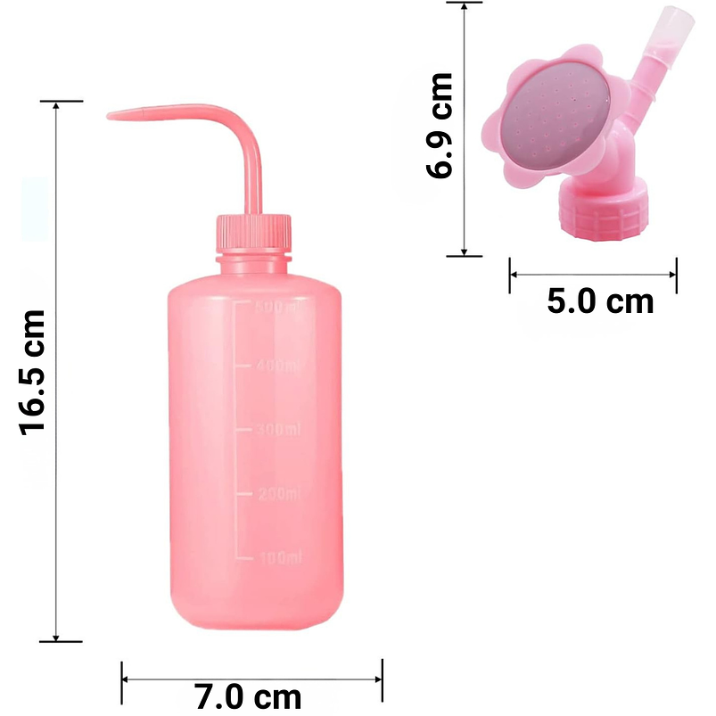 Botella De Riego De Apretar X500ml Plantas más Tapa Regadera 3