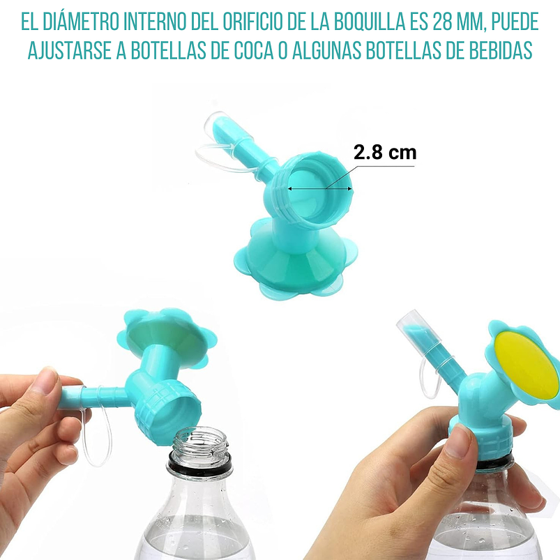 Botella De Riego De Apretar X500ml Plantas más Tapa Regadera 5