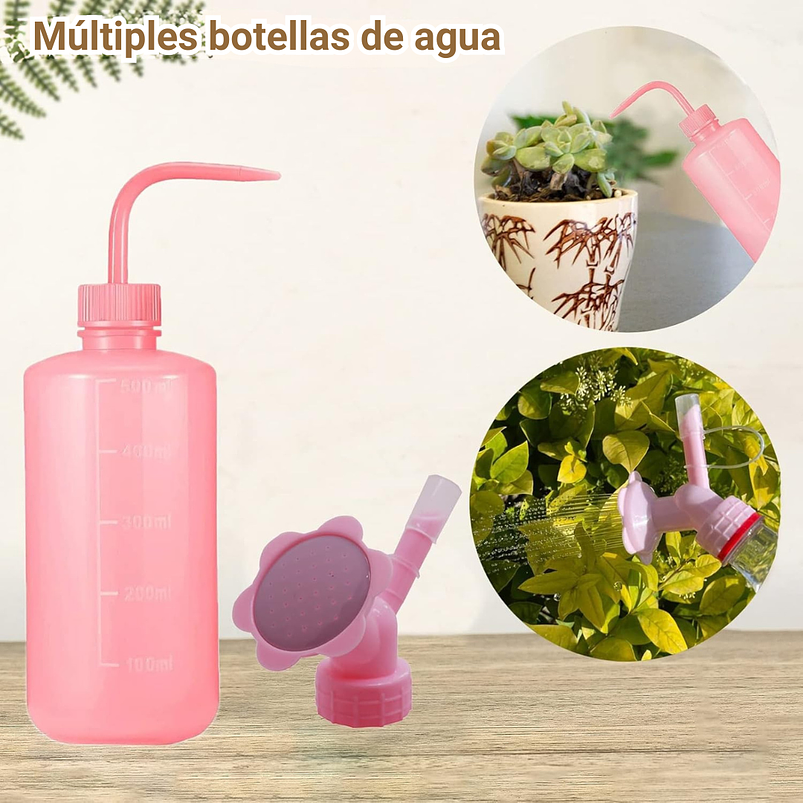 Botella De Riego De Apretar X500ml Plantas más Tapa Regadera 7