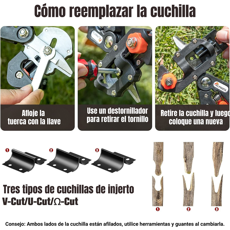 Kit Herramientas de Injerto y Corte Para Plantas Naranjado 5
