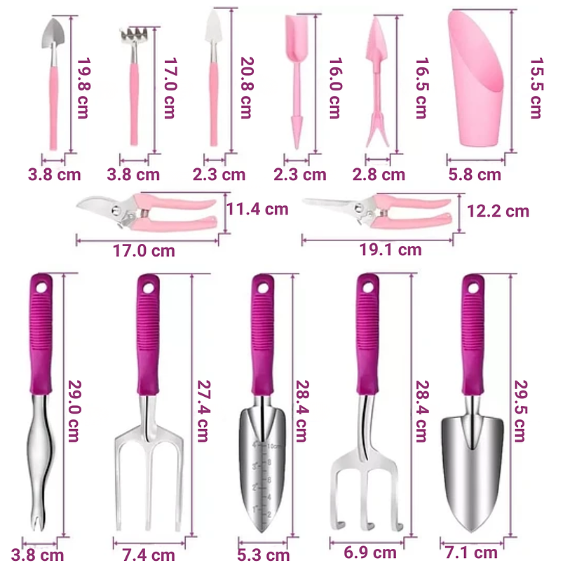 Kit Herramientas Suculentas Cactus x14 Piezas más bolso Premium 2
