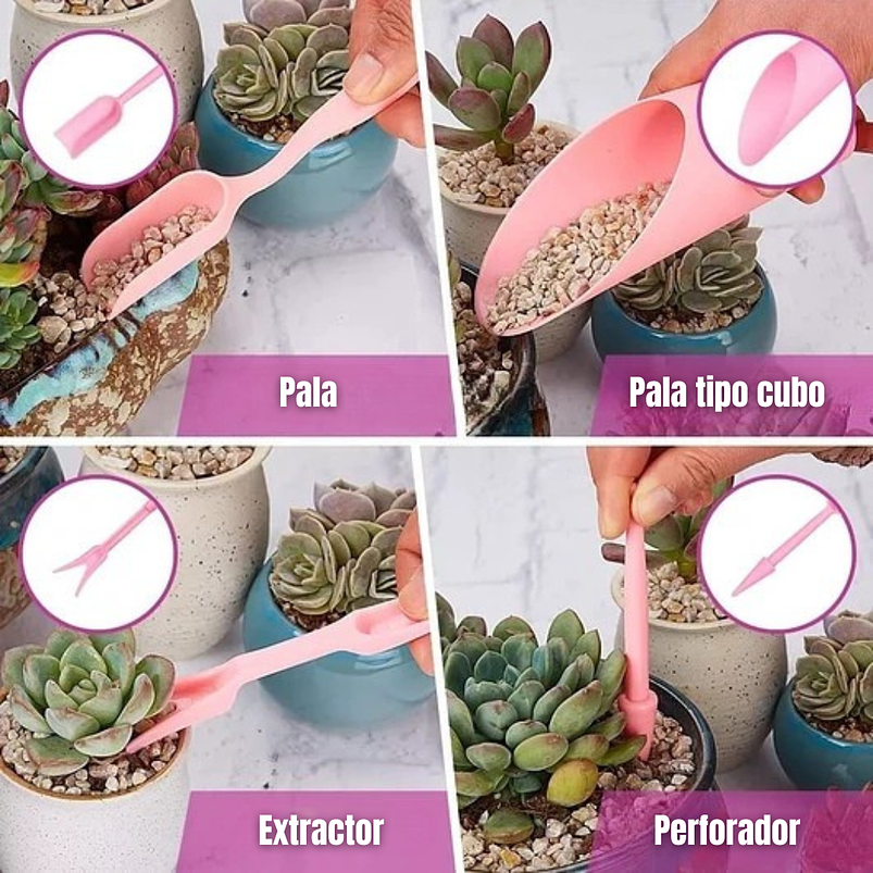 Kit Herramientas Suculentas Cactus x14 Piezas más bolso Premium 5