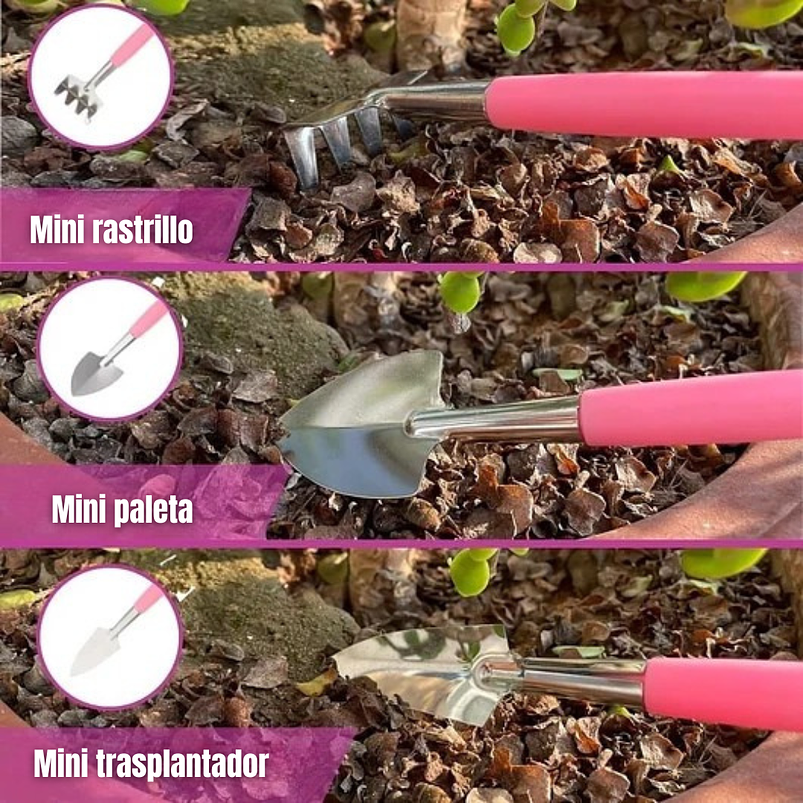 Kit Herramientas Suculentas Cactus x14 Piezas más bolso Premium 7