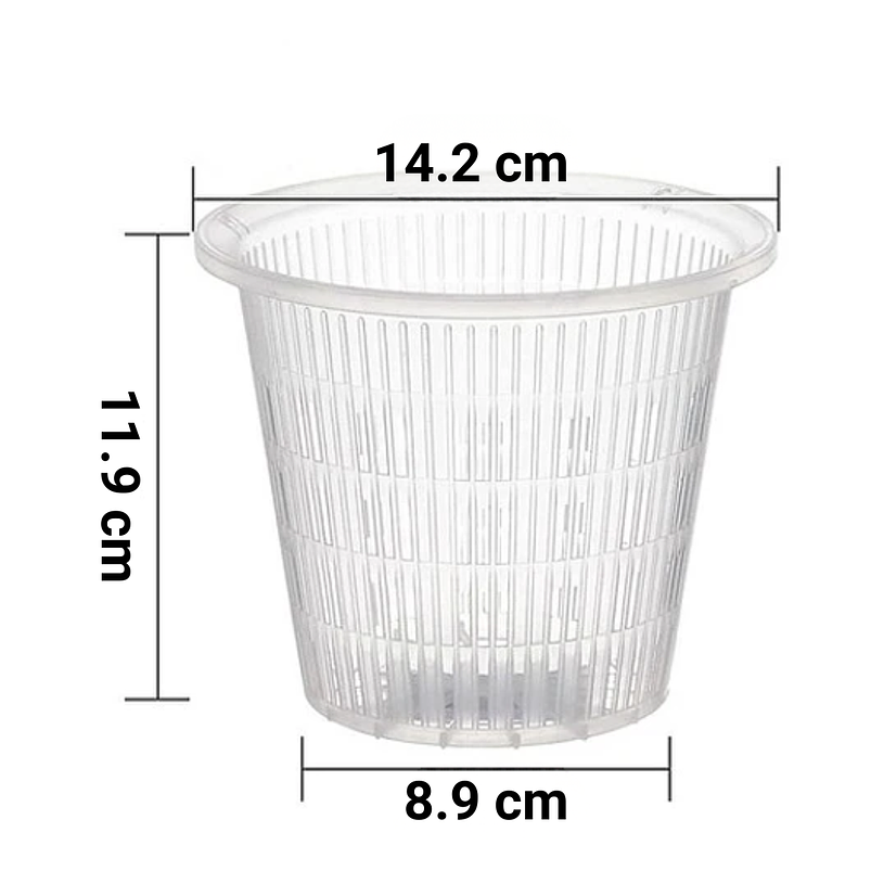 Macetas Siembra Orquídea Plástica x01 Unid Transparente 14cm 3