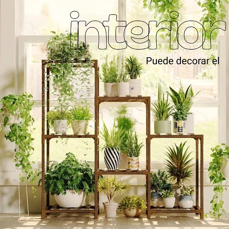 Soporte Estante De Plantas 3 Niveles En Madera Natural 3