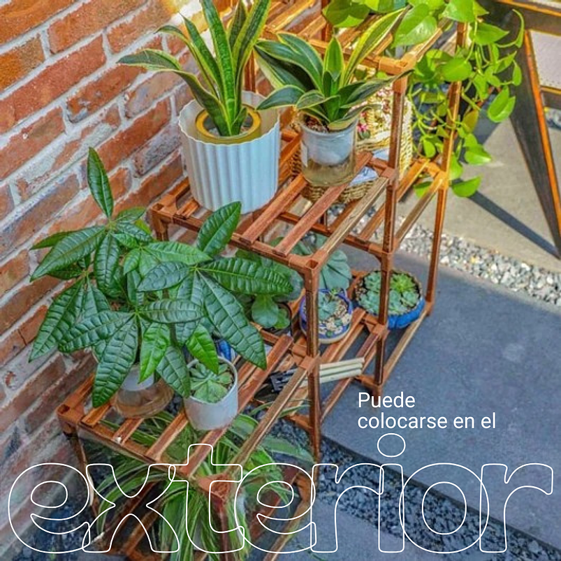 Soporte Estante De Plantas 3 Niveles En Madera Natural 6