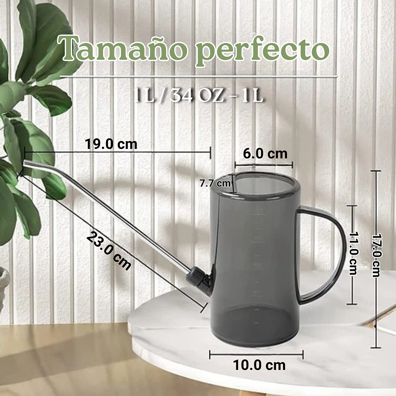 Regadera Plantas Premium x1 Litro Salida Larga En Acero 2