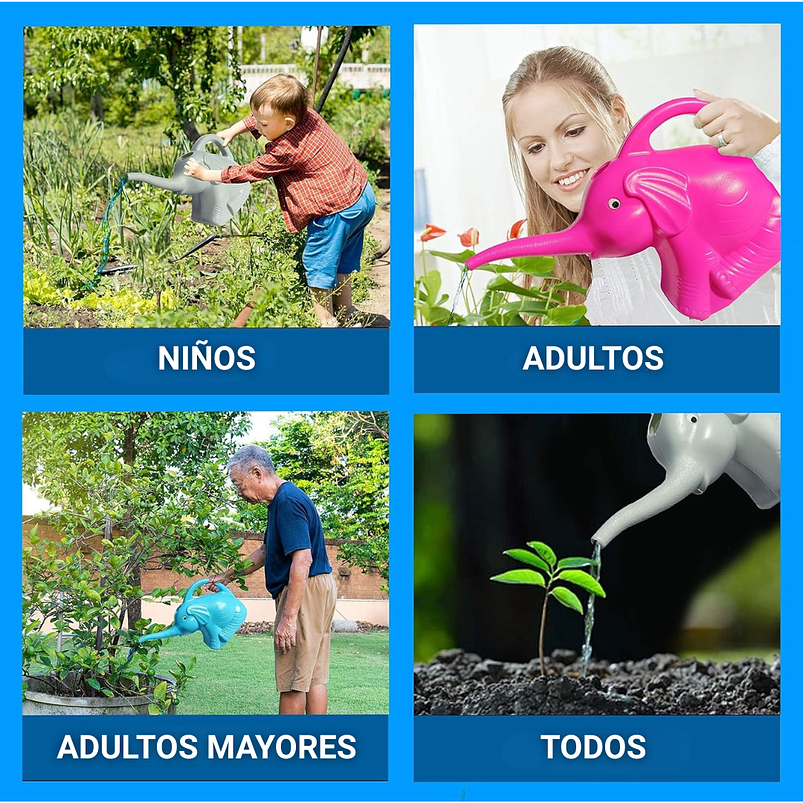 Regadera Forma Elefante Rosada Por 1 Litro Plastica Rigido 2