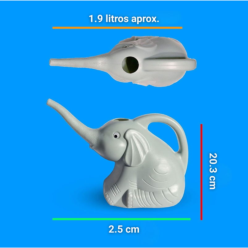 Regadera Forma Elefante Rosada Por 1 Litro Plastica Rigido 4