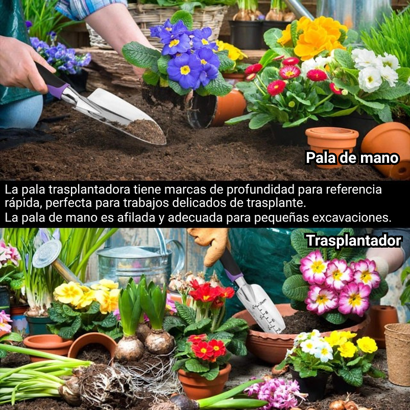 Kit Full Herramientas Jardín Siembra x62 piezas Aluminio más Bolso 9