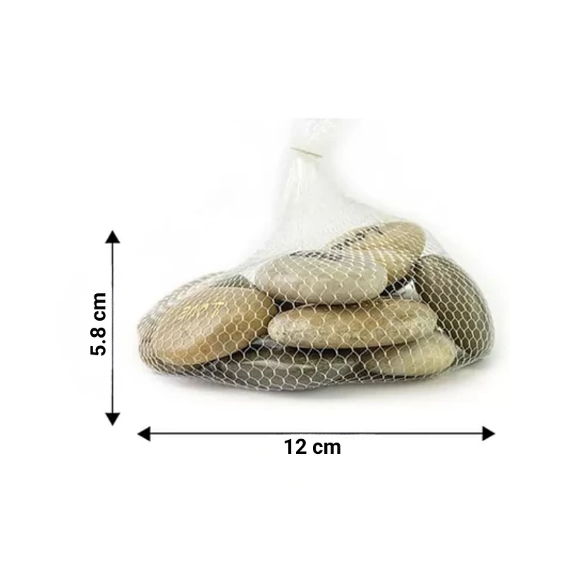 Piedras Pulidas Grabadas De Rio Tonos Beige X12 Unid Palabra Beige / 8 cm 3