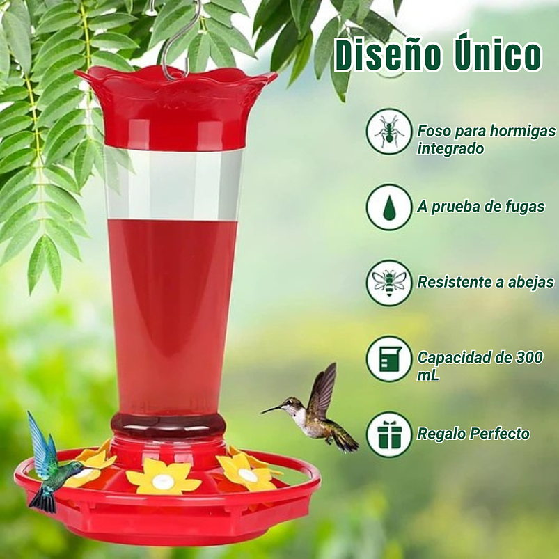 Bebedero Colibríes Aves Jardín Botella en Vidrio 10oz 6