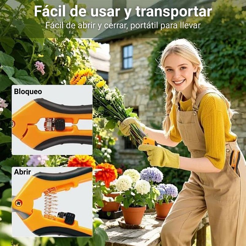 Tijeras De Poda Para Corte Recto y Curvo x 2 Unidades En Acero Inoxidable Plantas Bonsais 9