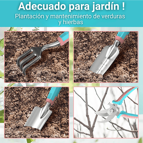 Juego x6 Herramientas de Jardinería de Aluminio con Bolso