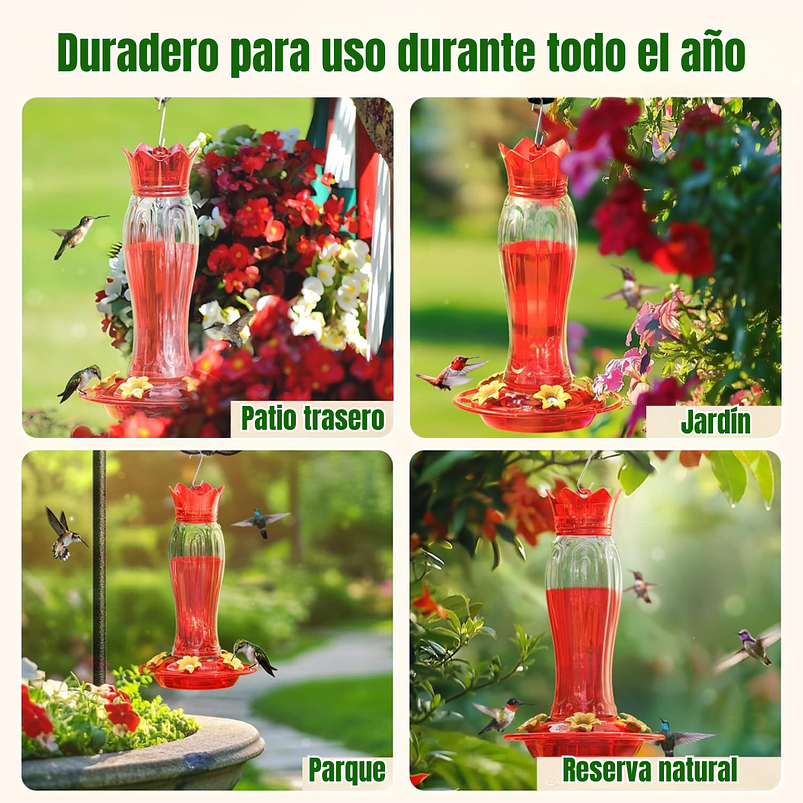 Bebedero Aves Colibríes Plástico Colgante Para Jardín x2 unidades 2