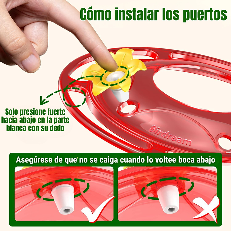 Bebedero Aves Colibríes Plástico Colgante Para Jardín x2 unidades 6