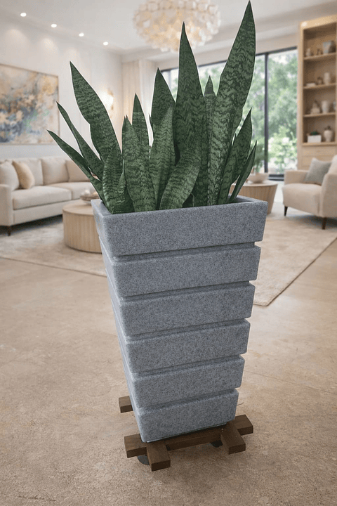 Base Para Maceta Madera Inmunizada 30x30cm Más plato y Rodachin