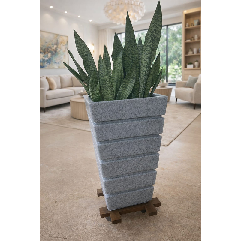 Base Para Maceta Madera Inmunizada 30x30cm Más plato y Rodachin 2