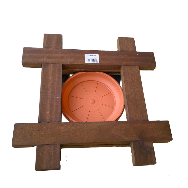 Base Para Maceta Madera Inmunizada 30x30cm Más plato y Rodachin 6