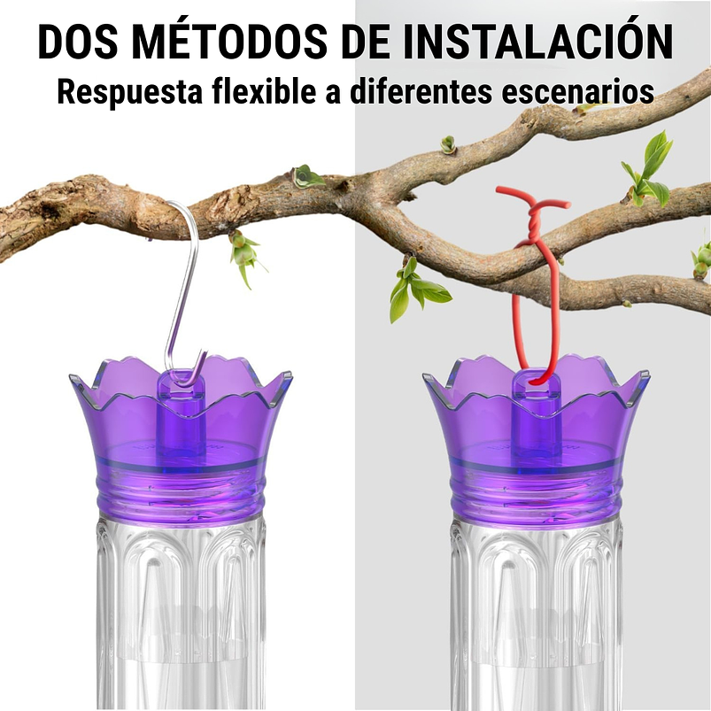 Bebedero x2 unidades Colibríes Aves Plástico Colgante 10oz c/u 24