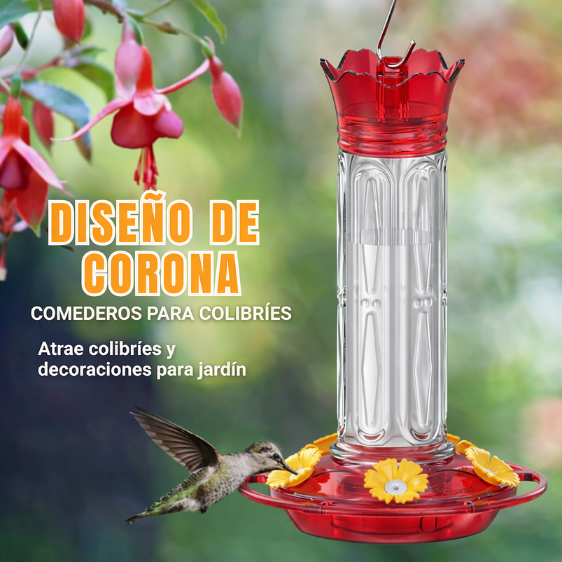Bebedero x2 unidades Colibríes Aves Plástico Colgante 10oz c/u 6
