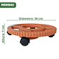 Base De Macetas Grande Con Rodachin ×34cm Diametro más plato - Miniatura 3