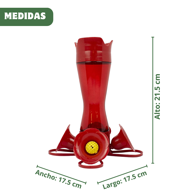 Bebedero De Colibríes Colgar Diseño Flor 8oz Plástico 3