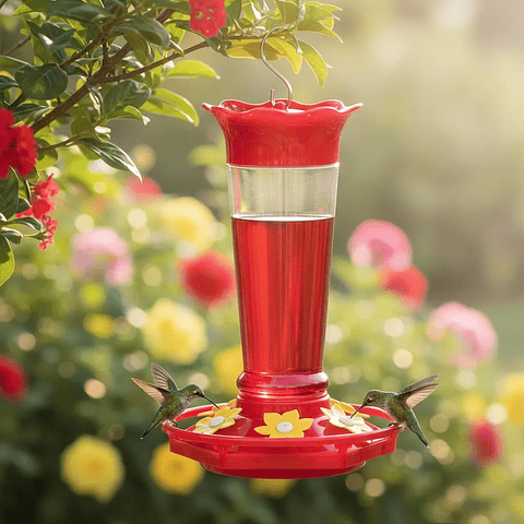 Bebederos de Colibríes Aves con Botella En Vidrio de 10oz X2 Unid
