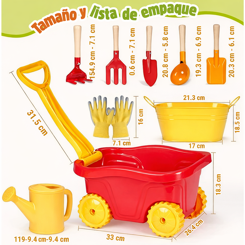 Juego Herramientas de Jardin Huertos y Siembra Para Niños  3