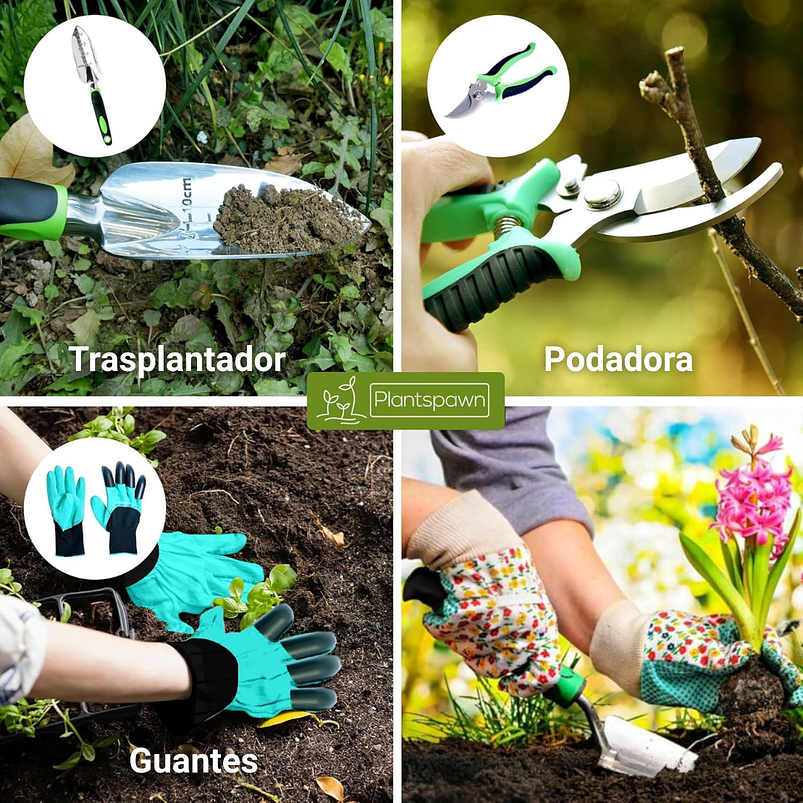 Kit Herramientas de Jardinería Huerto y Cultivo + Bolso Organizador 4
