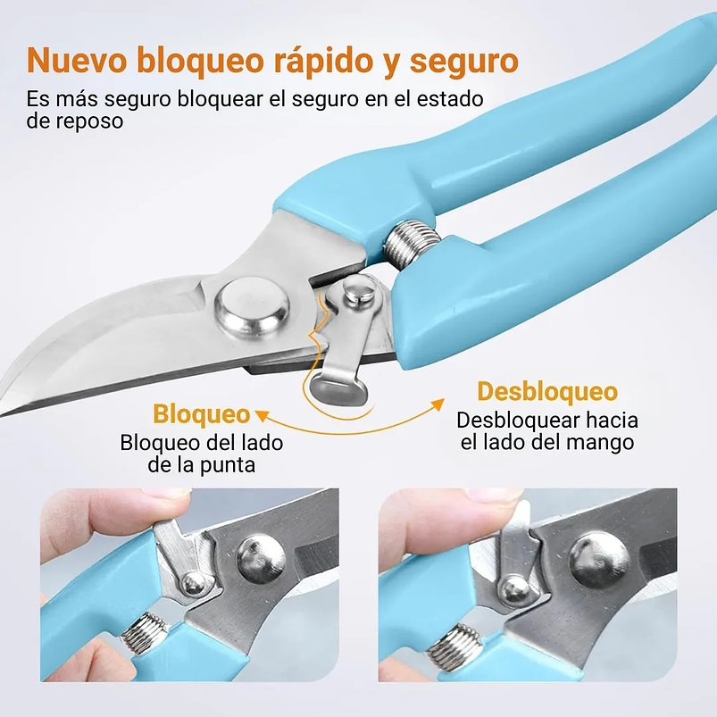 Tijera de Poda Para Plantas - Jardinería Hoja En Acero 18