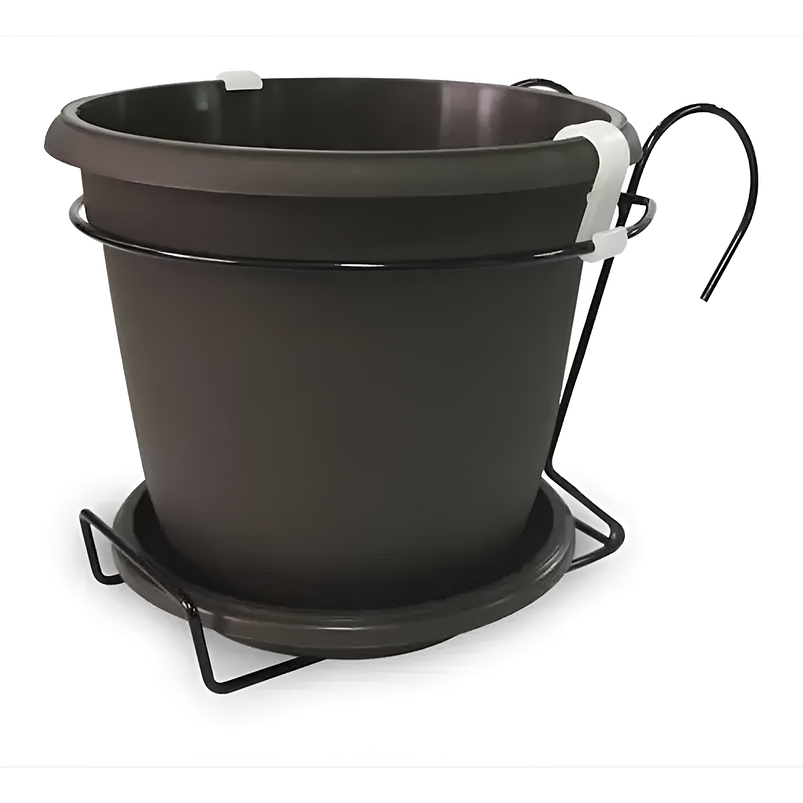 Maceta Plástica Colores Soporte Balcón Más plato 18cm Diámetro x15cm 6