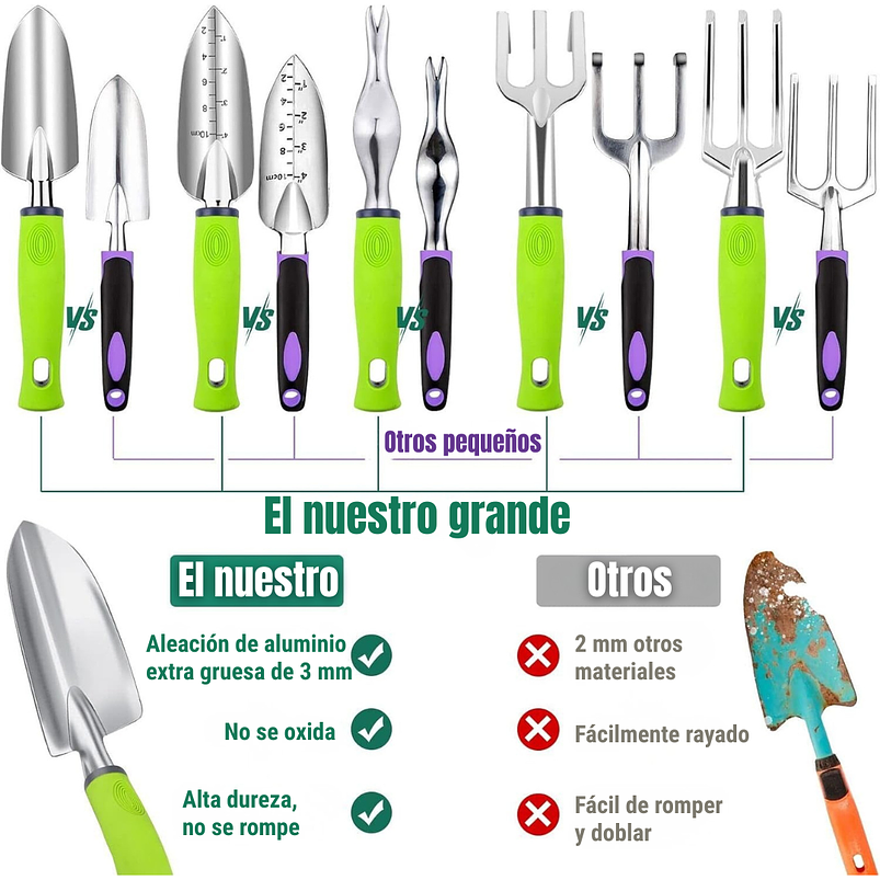 Juego De Herramientas De Jardinería Full de 84 Piezas en Aluminio 5