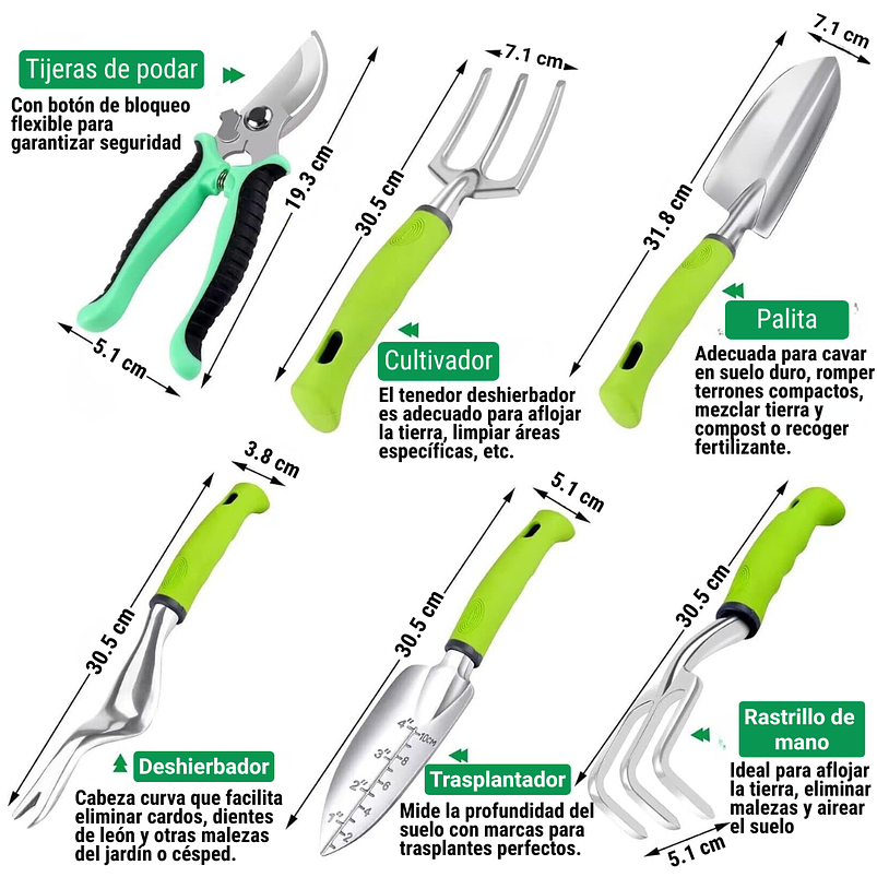 Juego De Herramientas De Jardinería Full de 84 Piezas en Aluminio 3