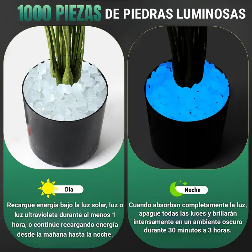 Piedras Luminosas Forma Diamante Para Decoración de Jardín X1000 Piezas Acuarios Terrarios 8