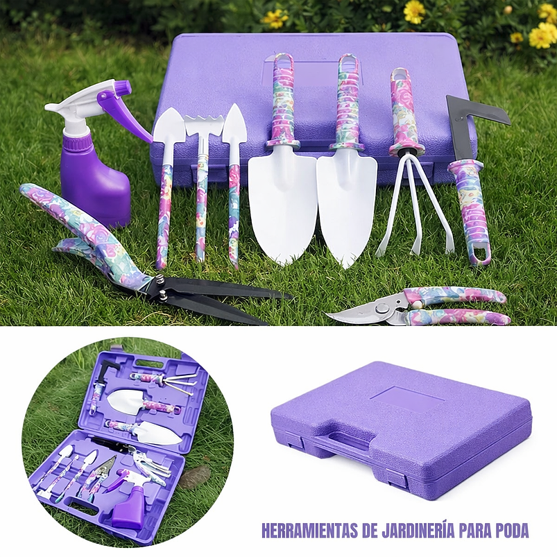 Kit Siembra Herramientas Jardín Plantas x11 Piezas Más Estuche 5