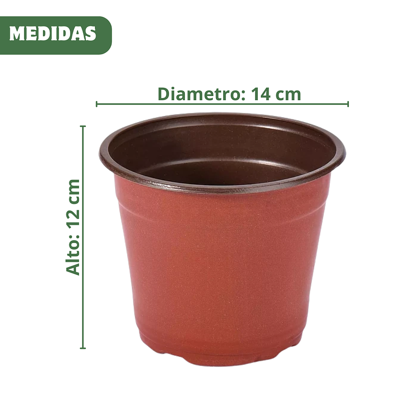 Macetas Plásticas Siembra x25 Unidades 14cm Diámetro x12cm Alto 3