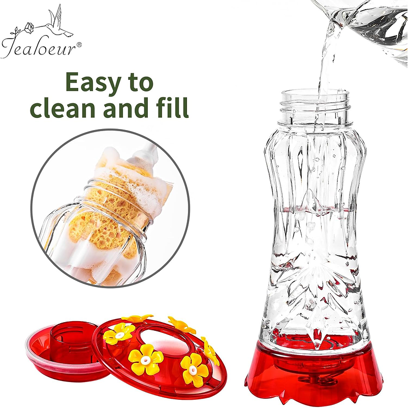 Bebedero Para Aves Jealoeur Colibries Rojo 530ml  5