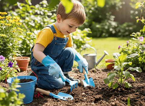 Kit Herramientas Para Niños de Jardinería, Huerto y Siembra