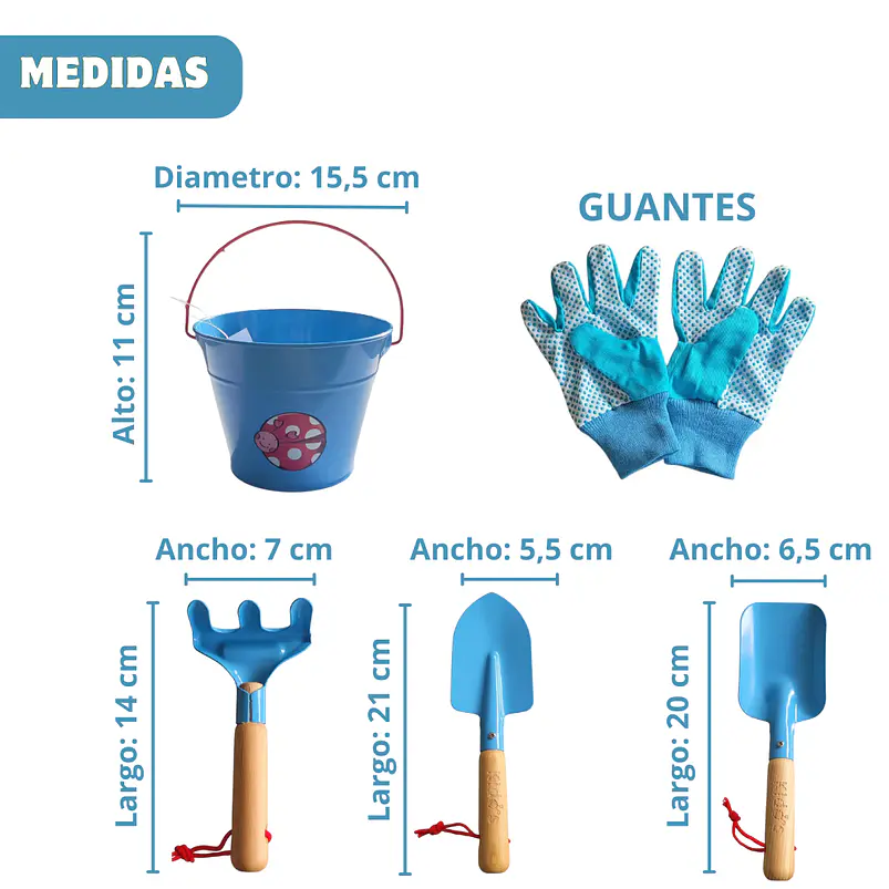 Kit Herramientas Para Niños de Jardinería, Huerto y Siembra 3