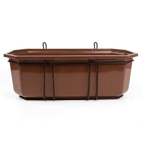 Maceta Jardinera Rectangular Roma Más Soporte Metálico Pared