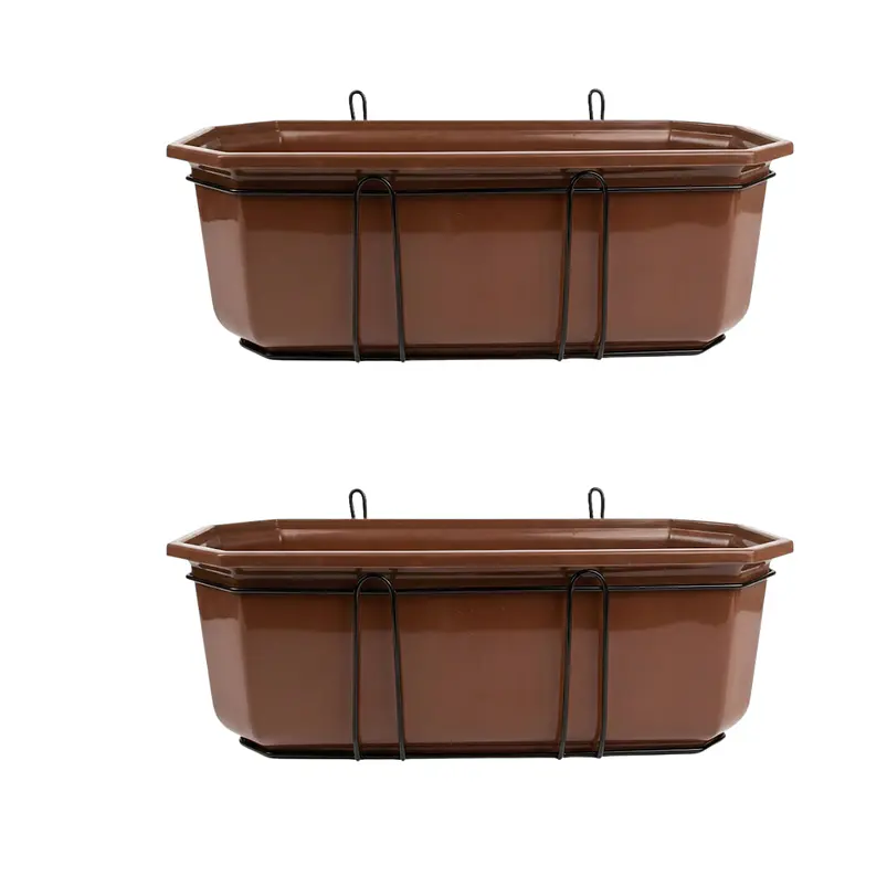 Maceta Jardinera Rectangular Roma Más Soporte Metálico Pared 4