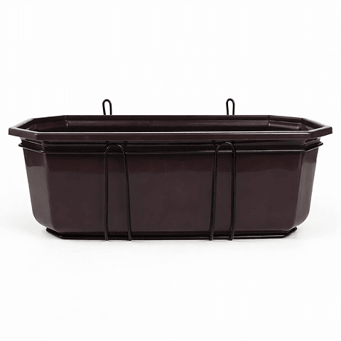 Maceta Jardinera Rectangular Roma Más Soporte Metálico Pared