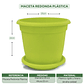 Matera Maceta Redonda Plástica 25cm Diámetro x22cm Alto Más Plato - Miniatura 14