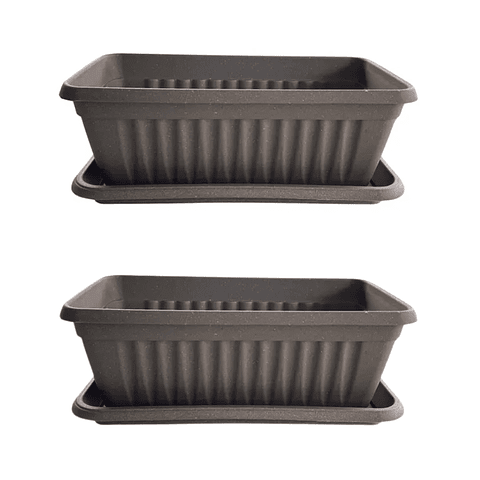 Matera Plástica Rectangular x2 unidades de 35 centímetros Largo Más Plato