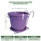 Maceta Plástica Colores Soporte Balcón Más plato 18cm Diámetro x15cm - Miniatura 11